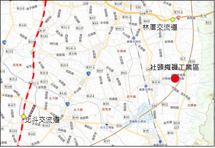 社頭織襪產業園區地理位置圖