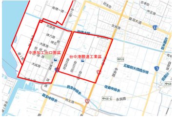 台中港關連產業園區區域圖